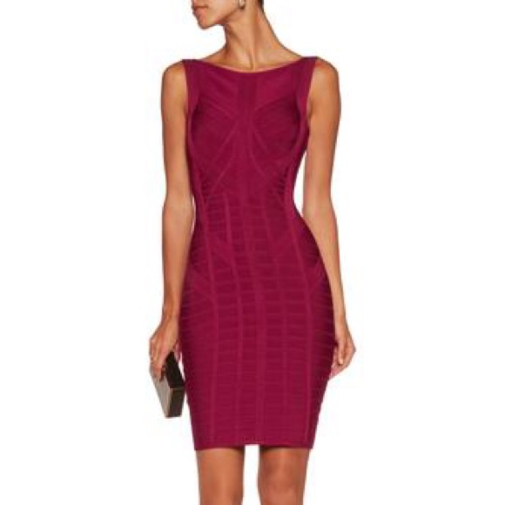 NWT Herve Leger Maroon Dress - Picture 1 of 3